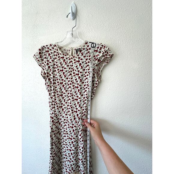 Reformation Ivory Floral Print Round Neck Cap Sleeve Open Back Maxi Dress 0 - Picture 14 of 16
